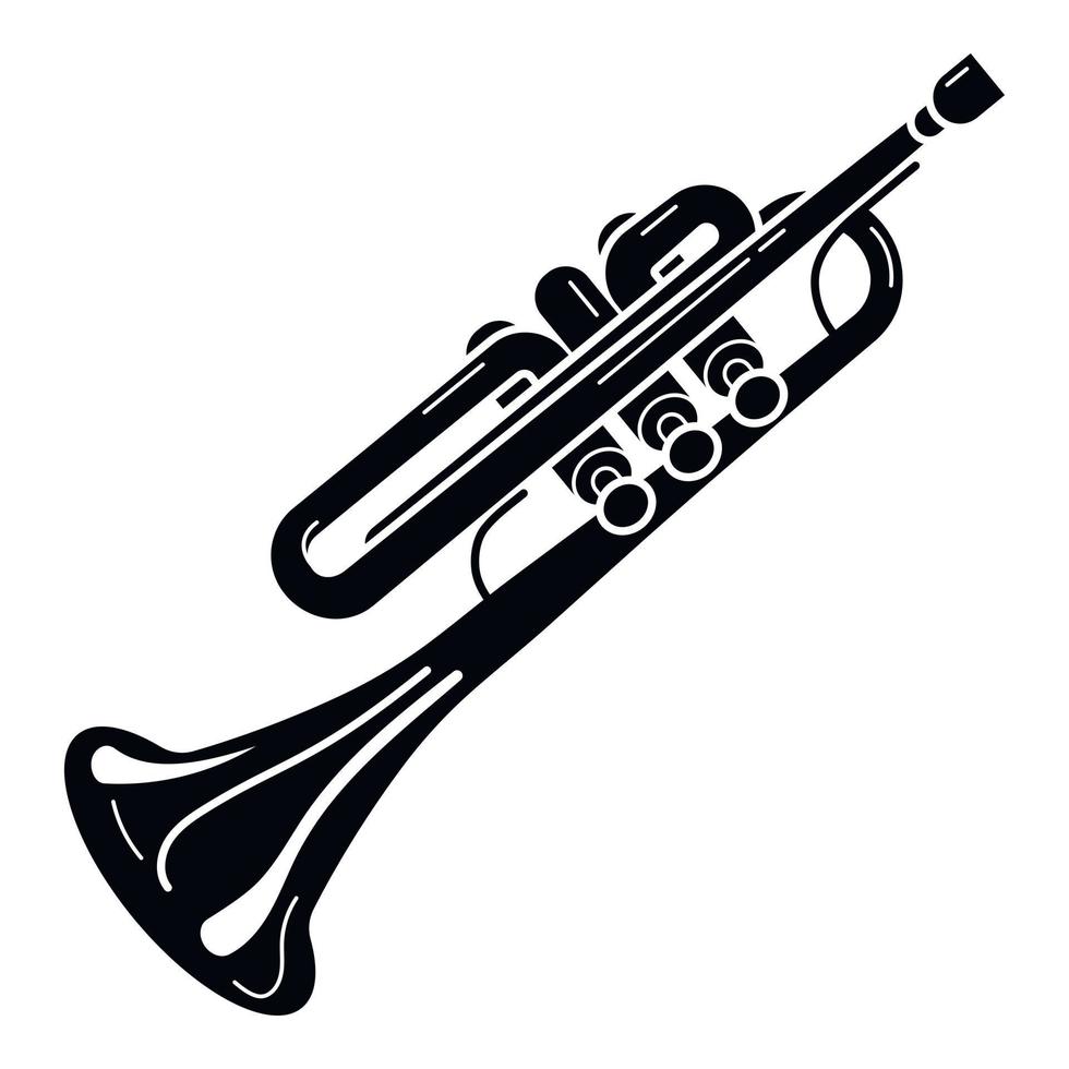 icono de trompeta clásica, estilo simple vector