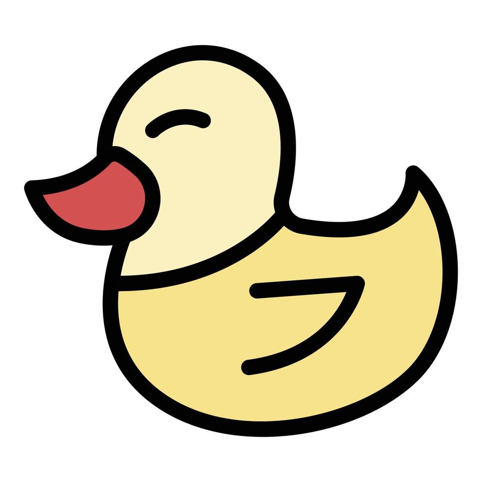 Cute duck icon color outline vector