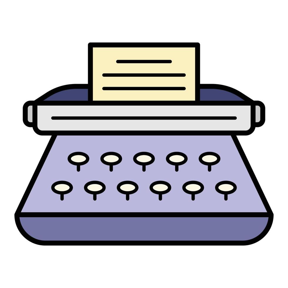 Classic typewriter icon color outline vector