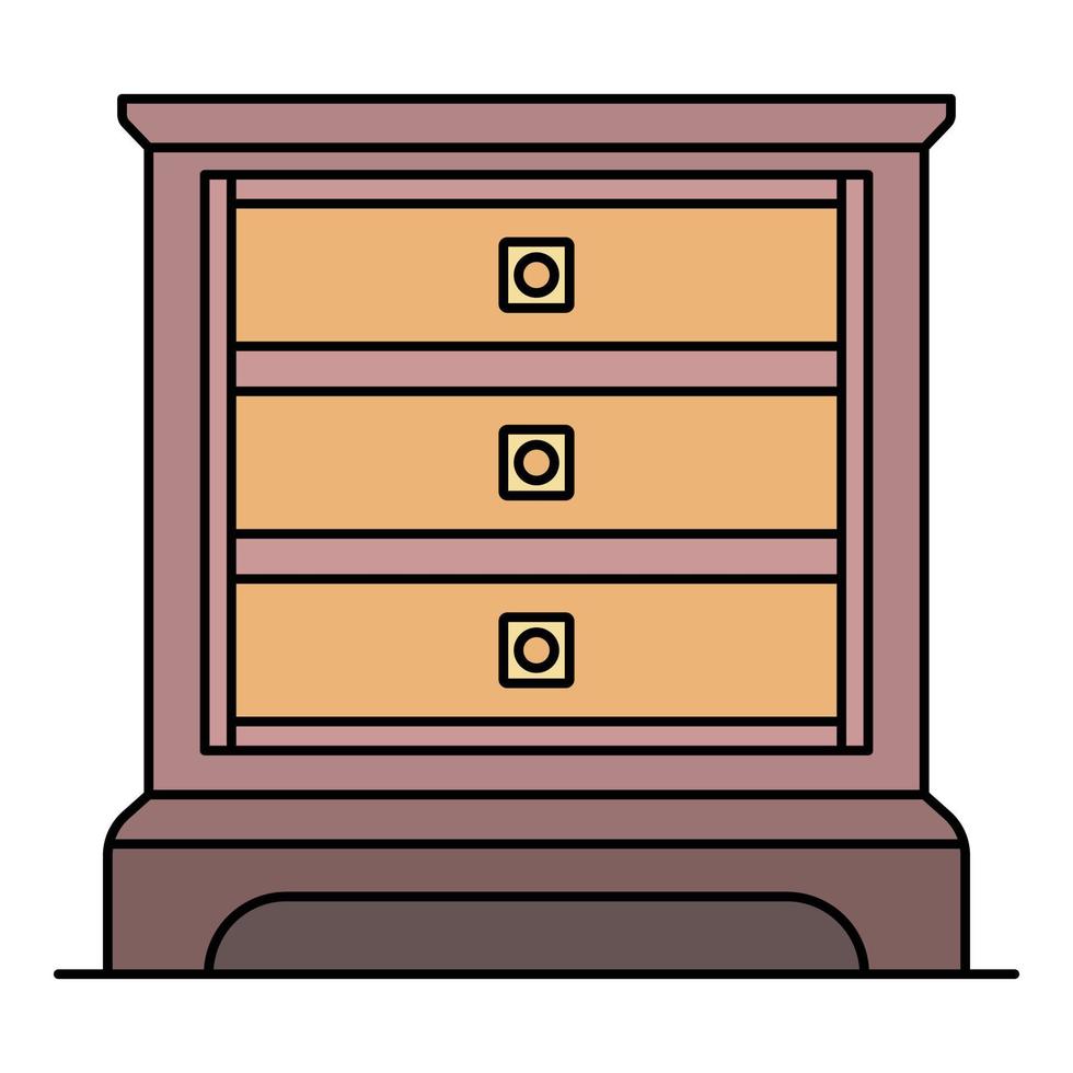 Classic nightstand icon color outline vector