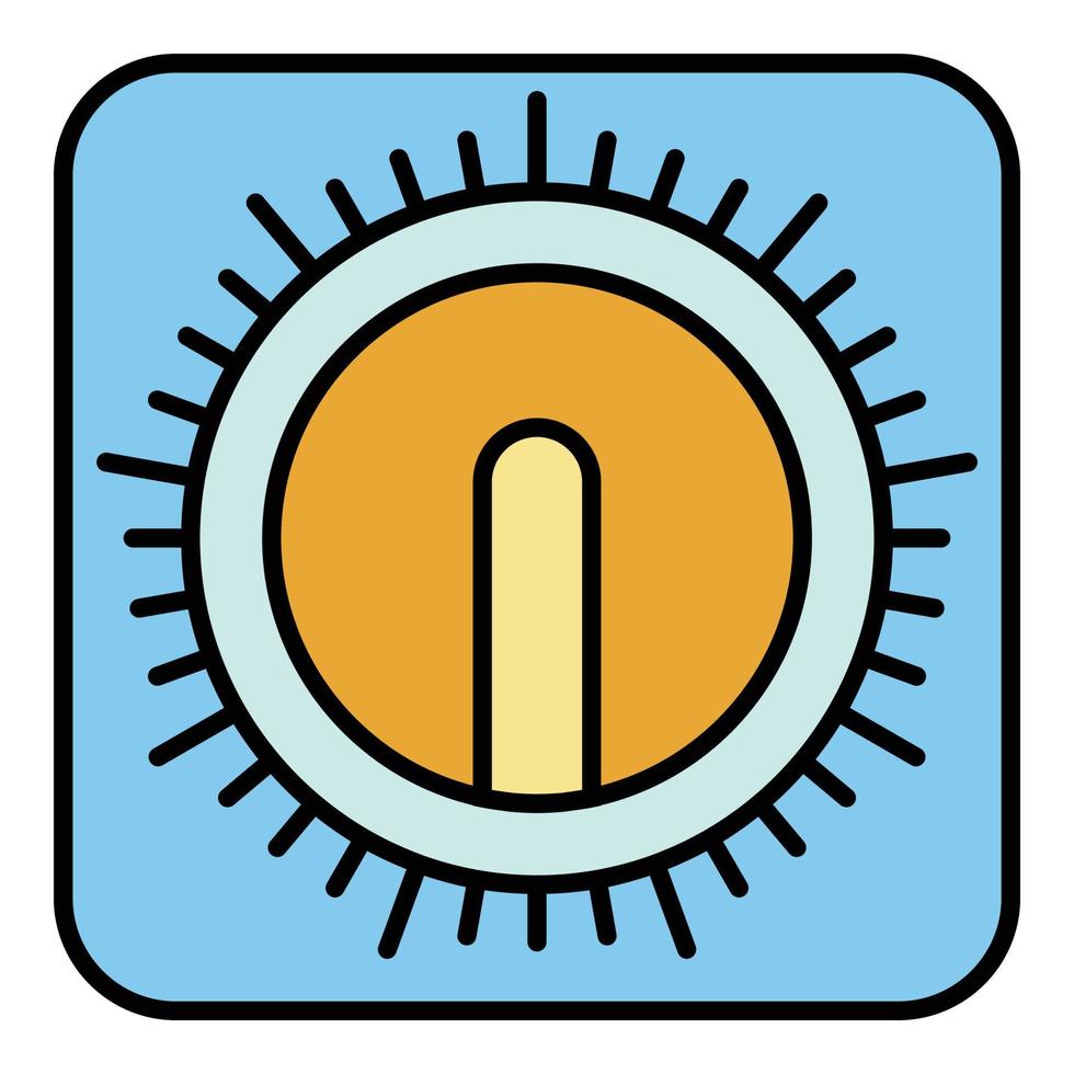 Manual retro kitchen timer icon color outline vector