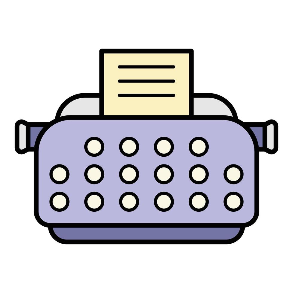 Typewriter machine icon color outline vector