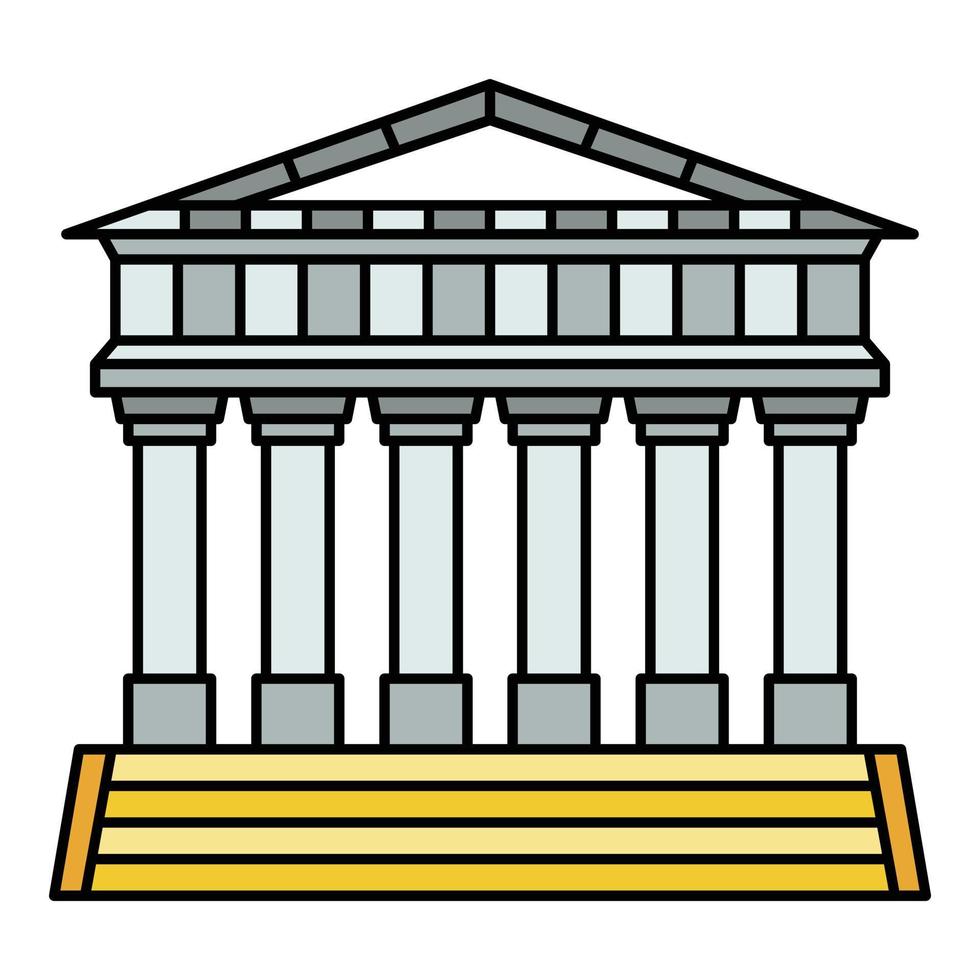 Italian temple icon color outline vector