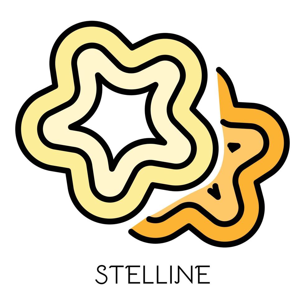 vector de contorno de color de icono de pasta steline