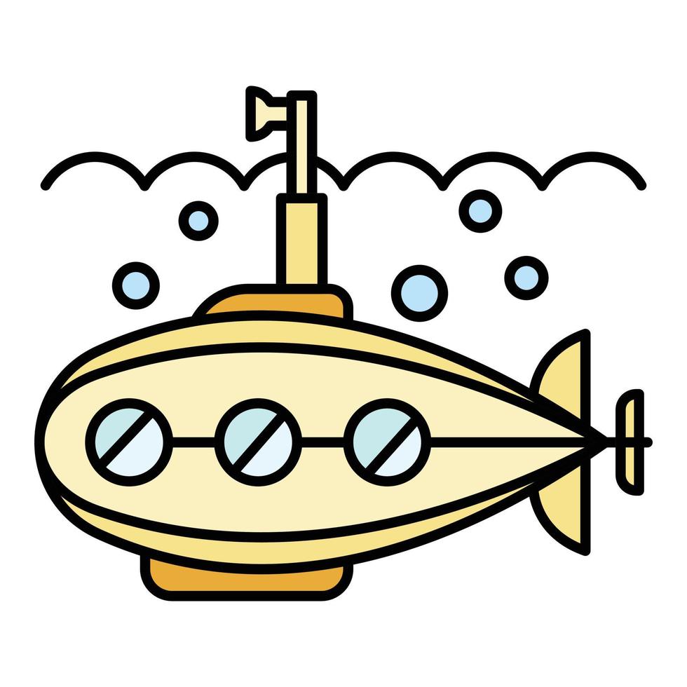 Periscope submarine icon color outline vector