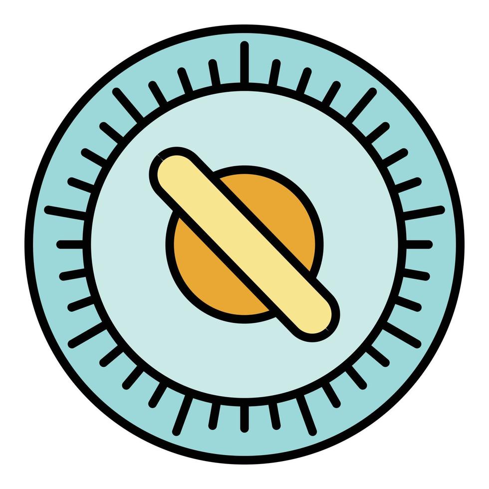 Retro manual timer icon color outline vector