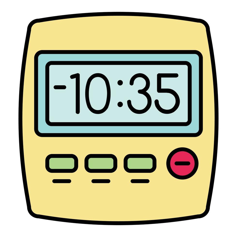 Clock kitchen timer icon color outline vector