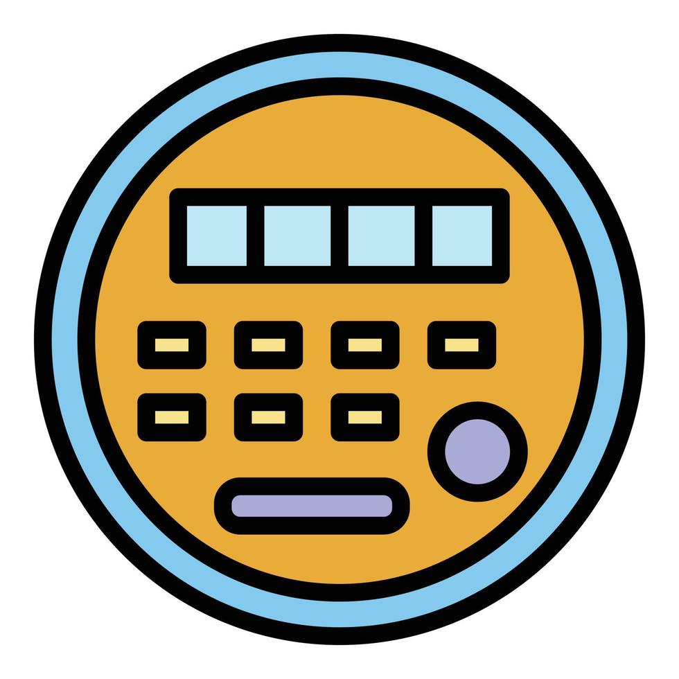 Electric energy meter icon color outline vector