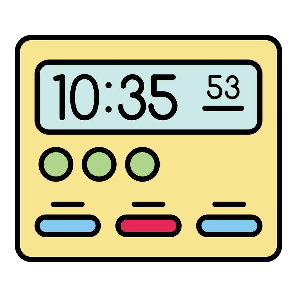 Room digital clock icon color outline vector