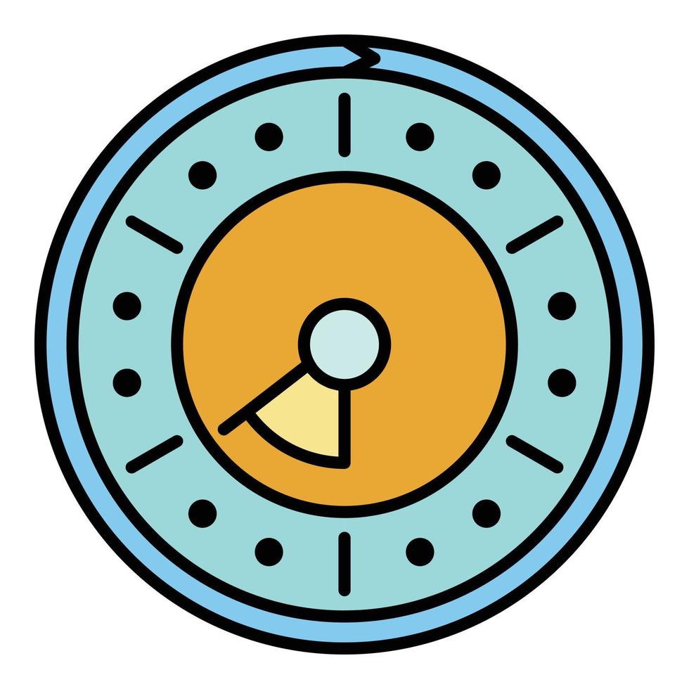 Point clock icon color outline vector