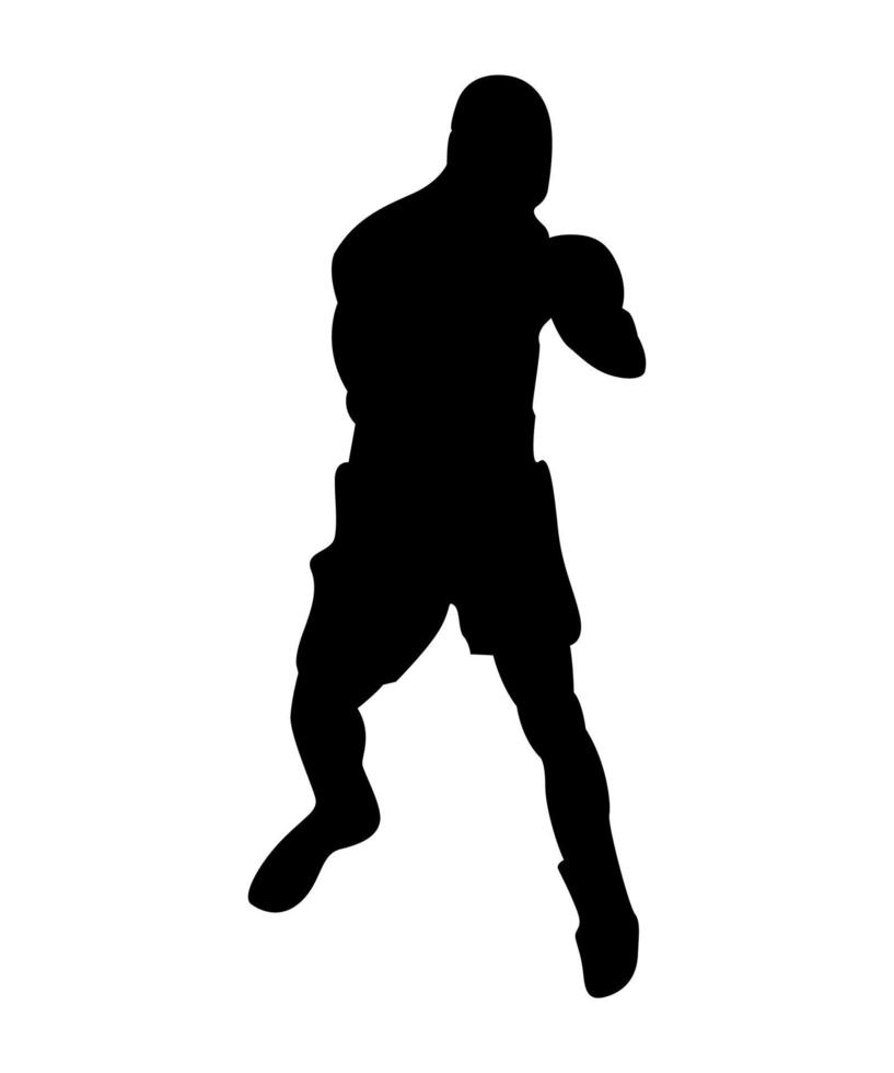 ilustración vectorial de la silueta de los boxeadores vector