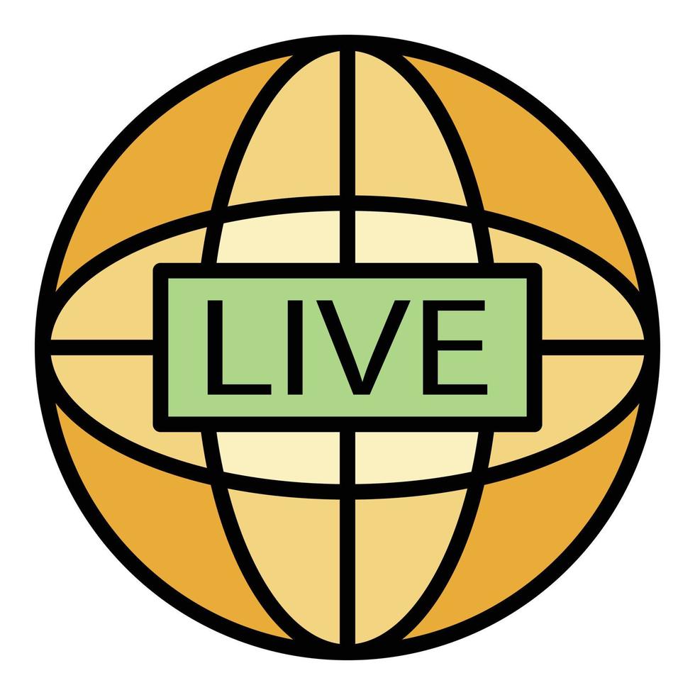 Global live video blog icon color outline vector