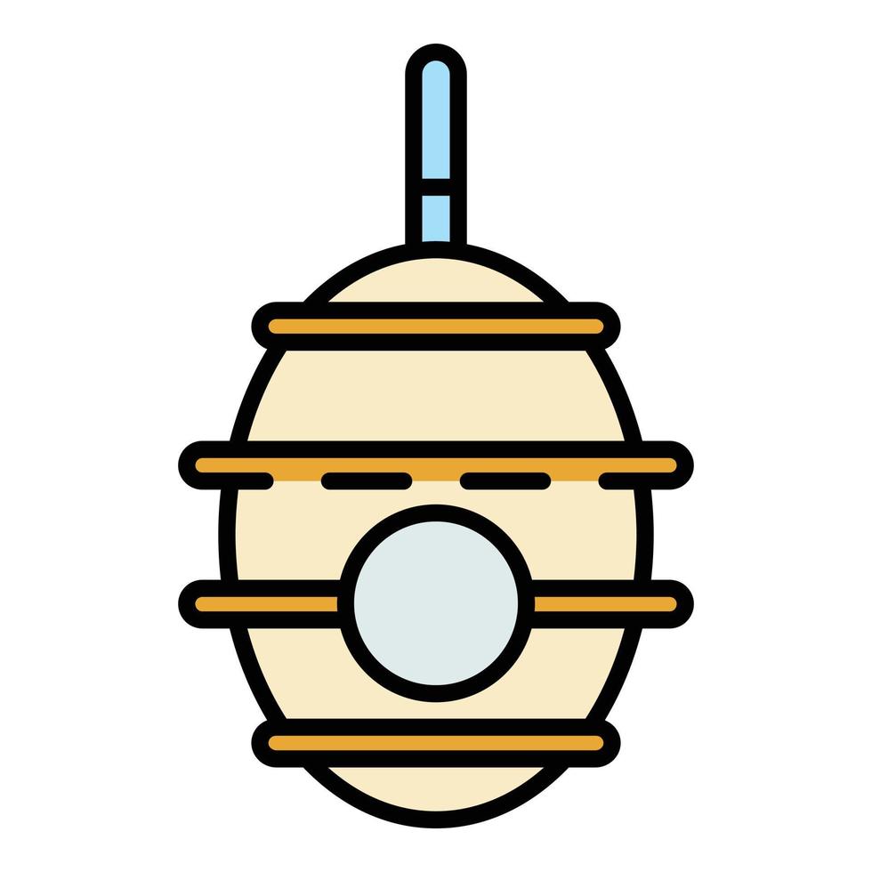 Tree bee hive icon color outline vector