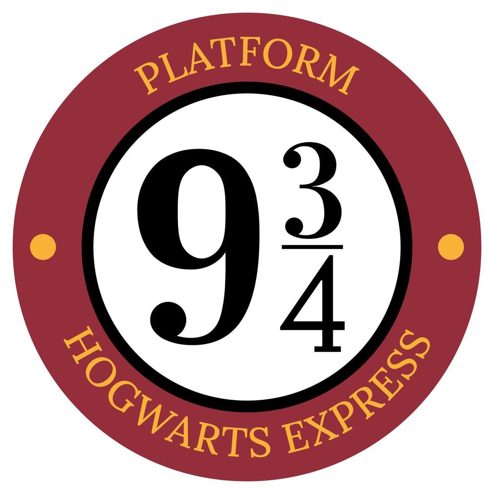 plataforma de nombre 9 3 4 icono. el expreso de hogwarts vector