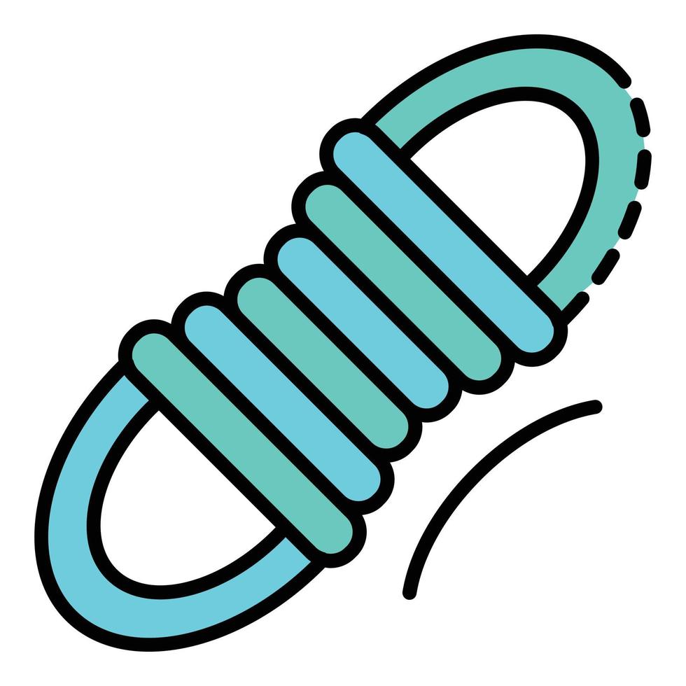 Hiking rope icon color outline vector