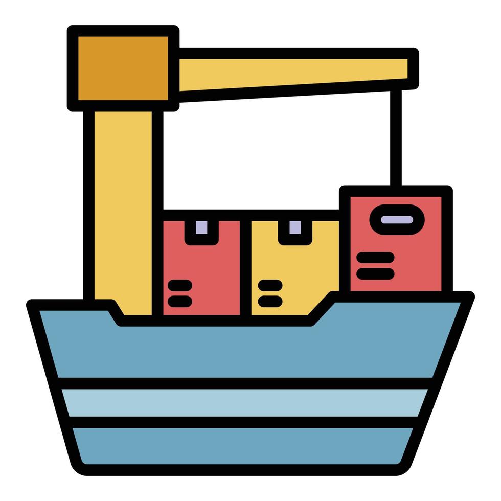 Export ship icon color outline vector