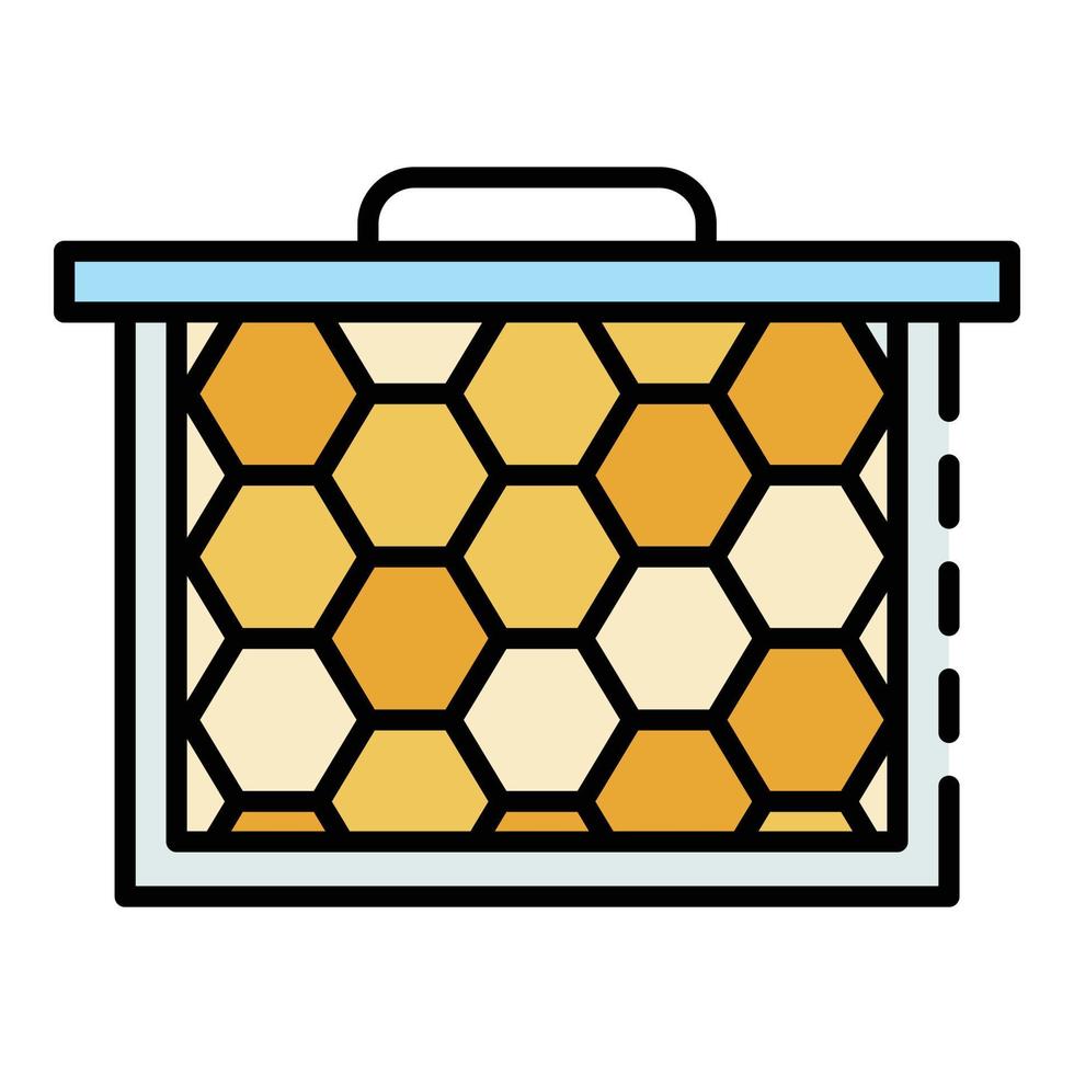 Honeycomb frame icon color outline vector