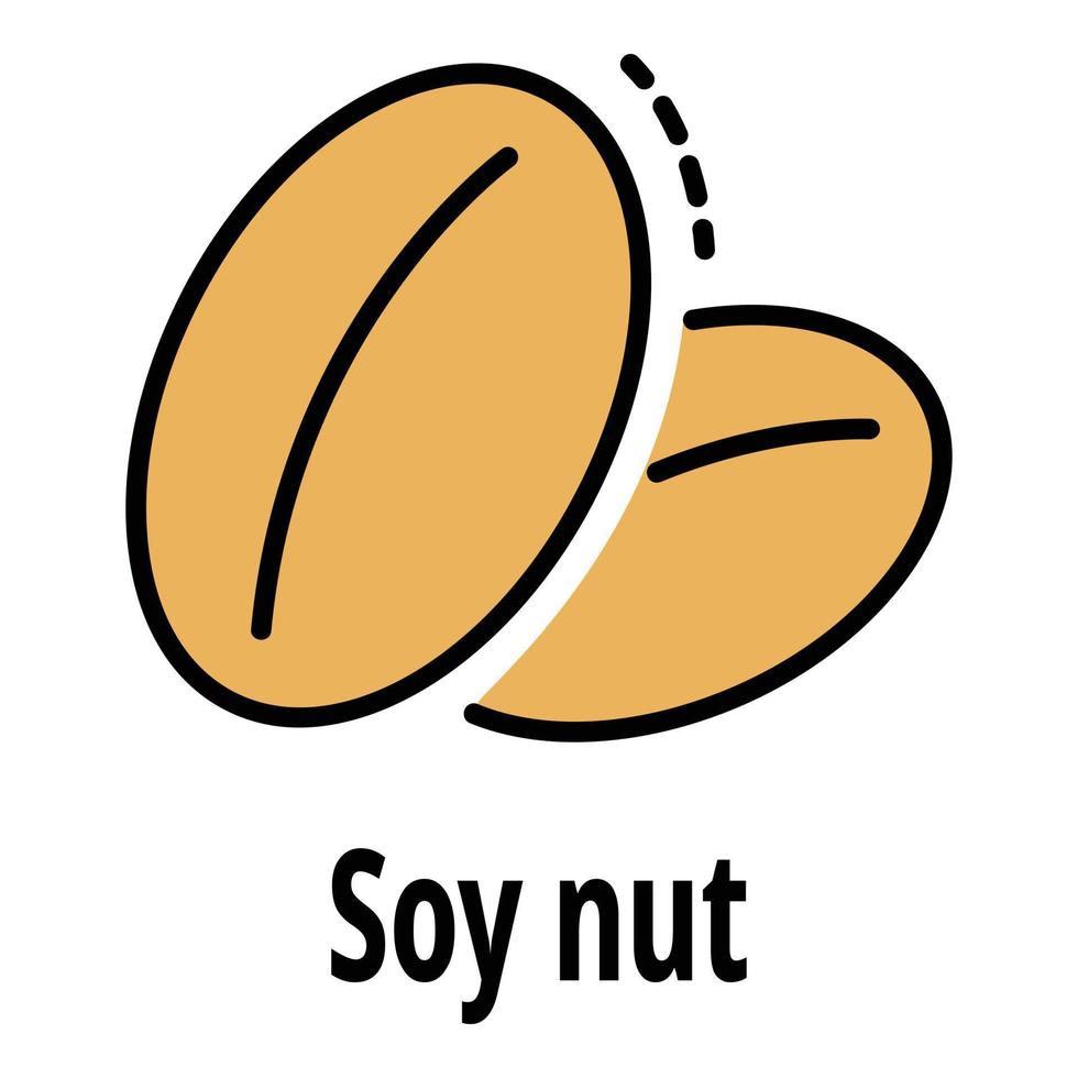 Soy nut icon color outline vector