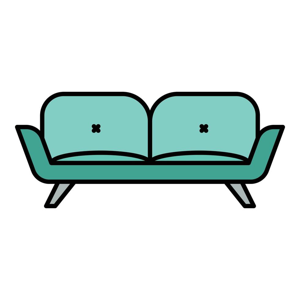 Divan sofa icon color outline vector