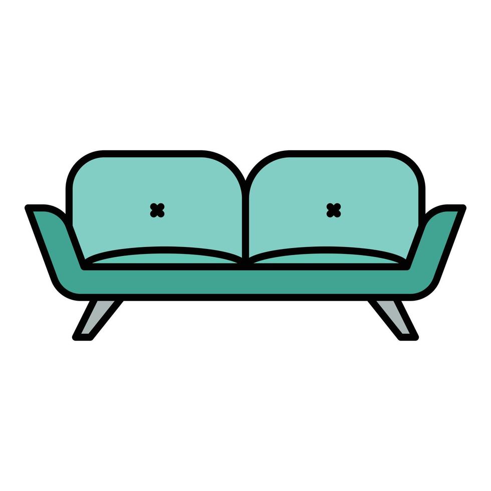 Divan sofa icon color outline vector