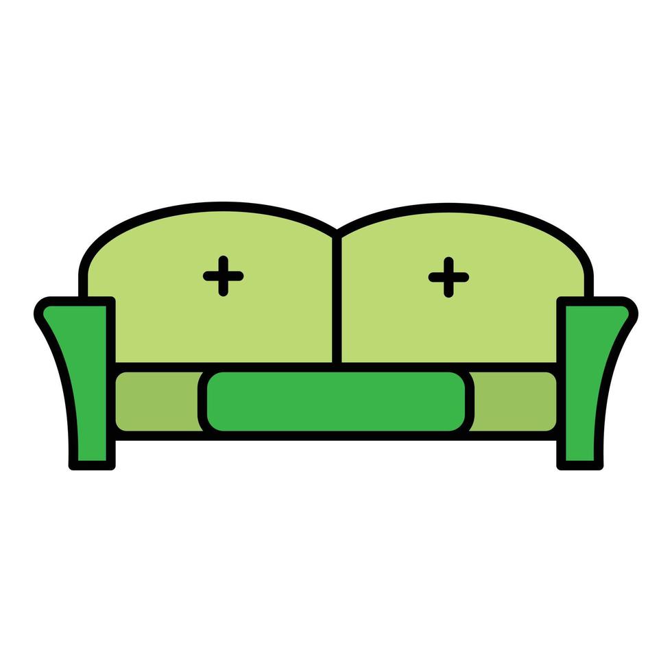 Tuxedo sofa icon color outline vector