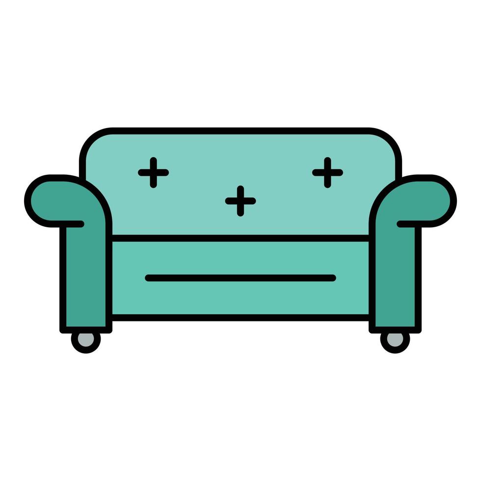 Chair sofa icon color outline vector