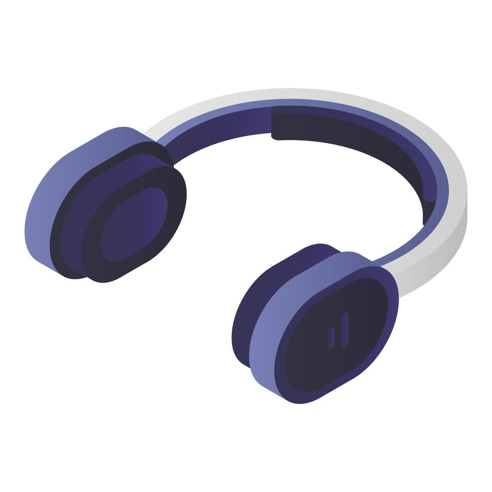 Headphones icon, isometric style vector