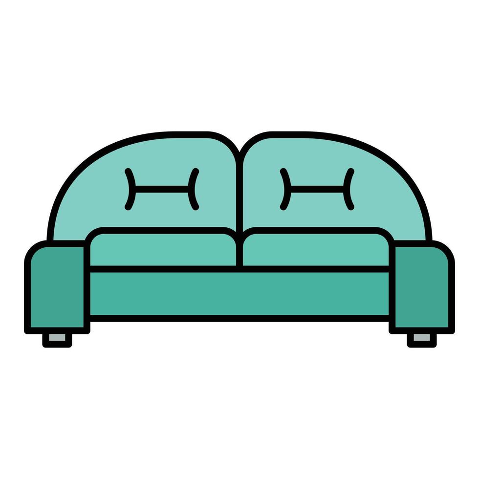 Arm sofa icon color outline vector