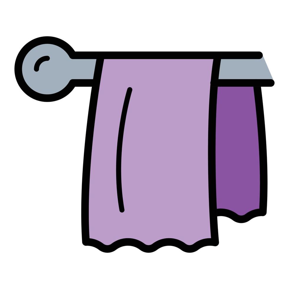 vector de contorno de color de icono de toalla de baño