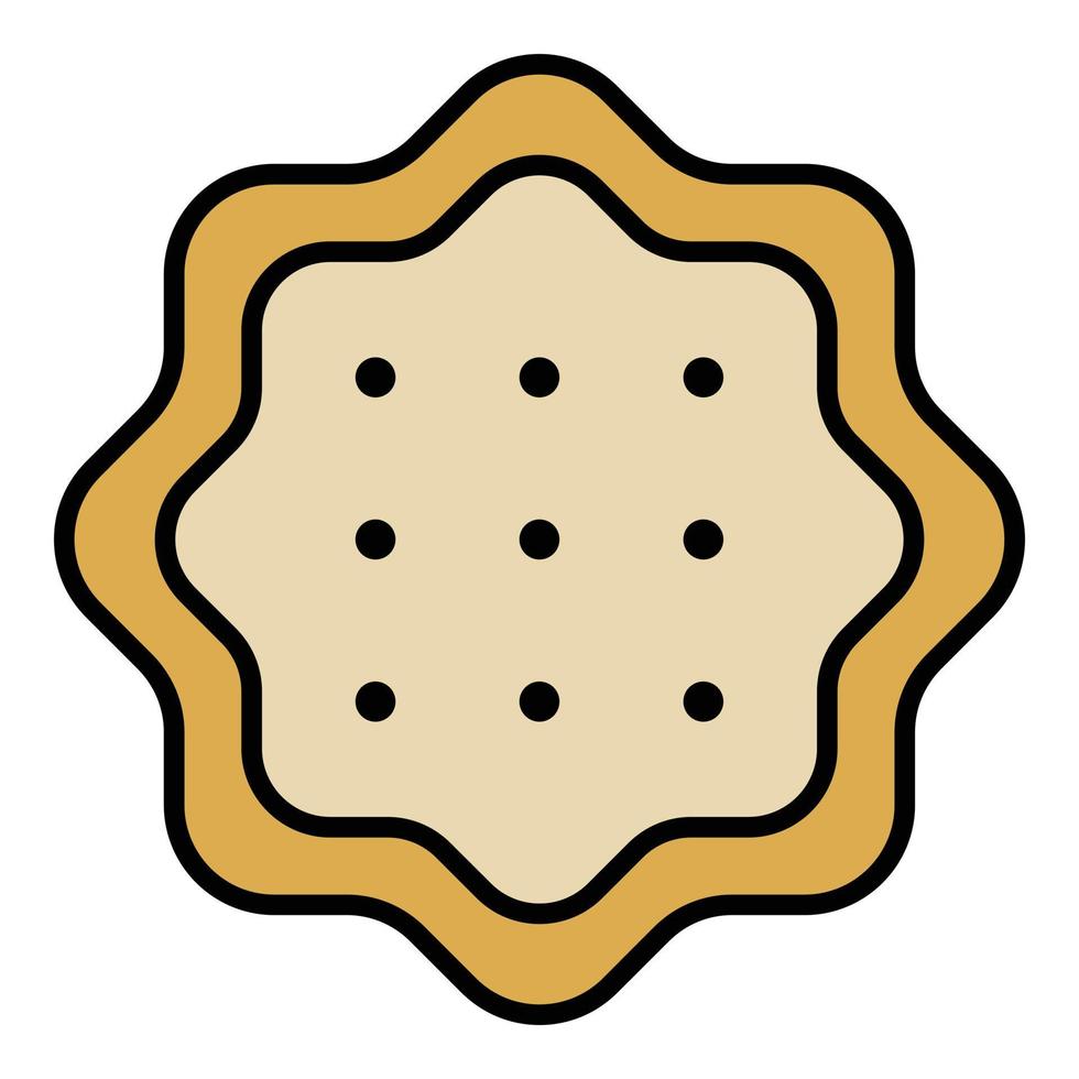 Sugar biscuit icon color outline vector