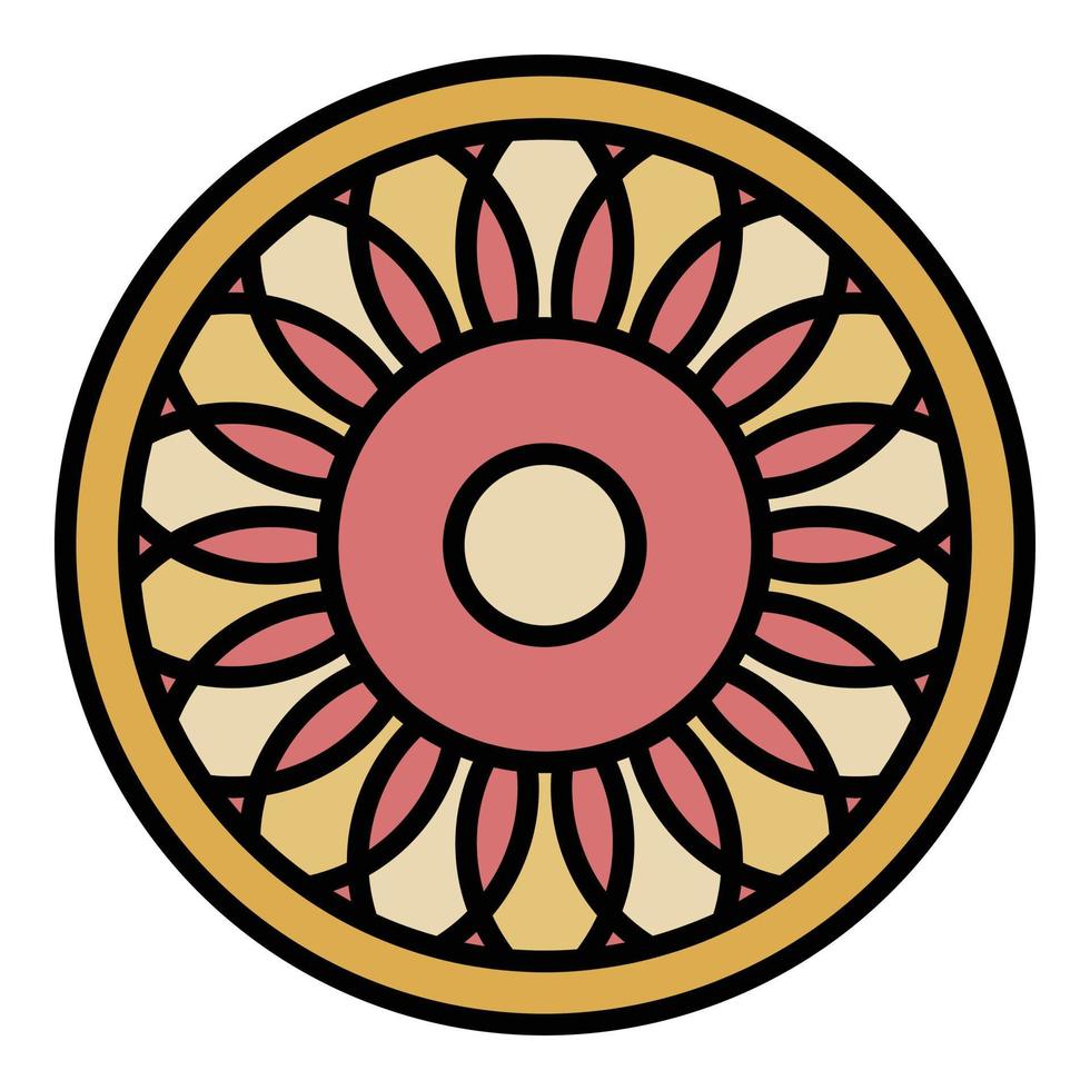 vector de contorno de color de icono de galleta crema