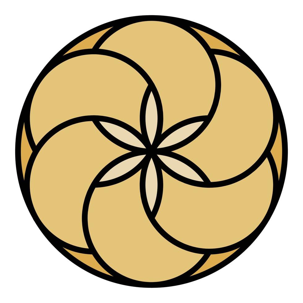 vector de contorno de color de icono de galleta glaseado