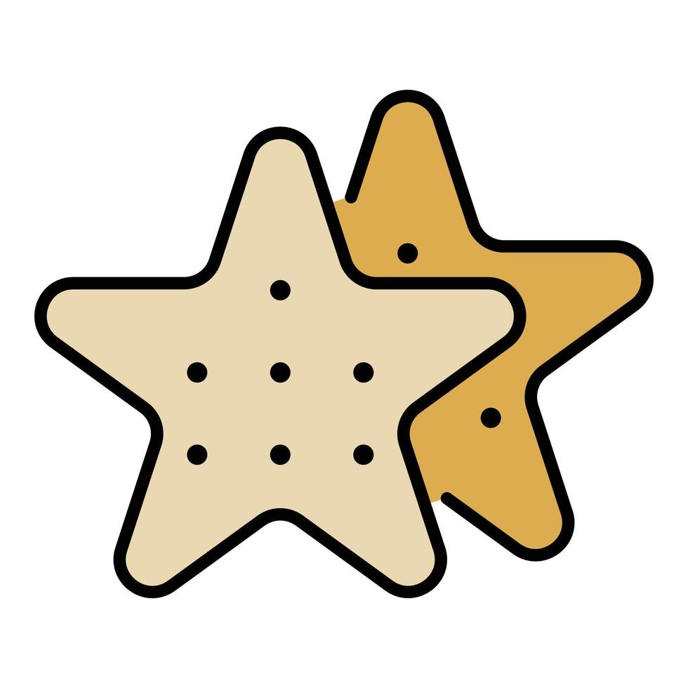 vector de contorno de color de icono de galletas estrella