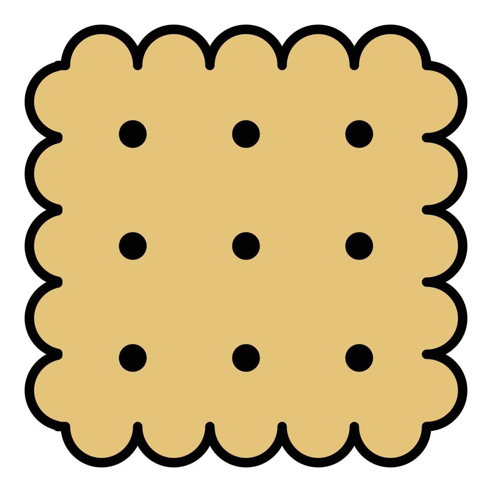 Square biscuit icon color outline vector