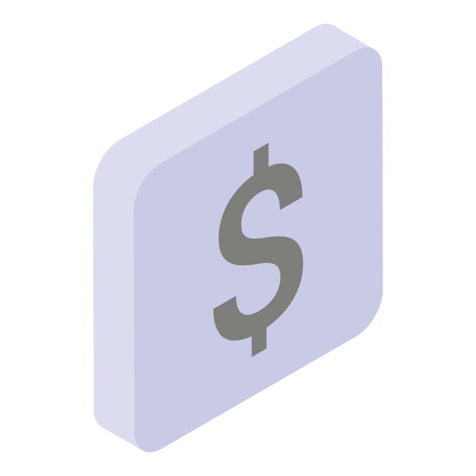 Dollar sign chat icon, isometric style vector