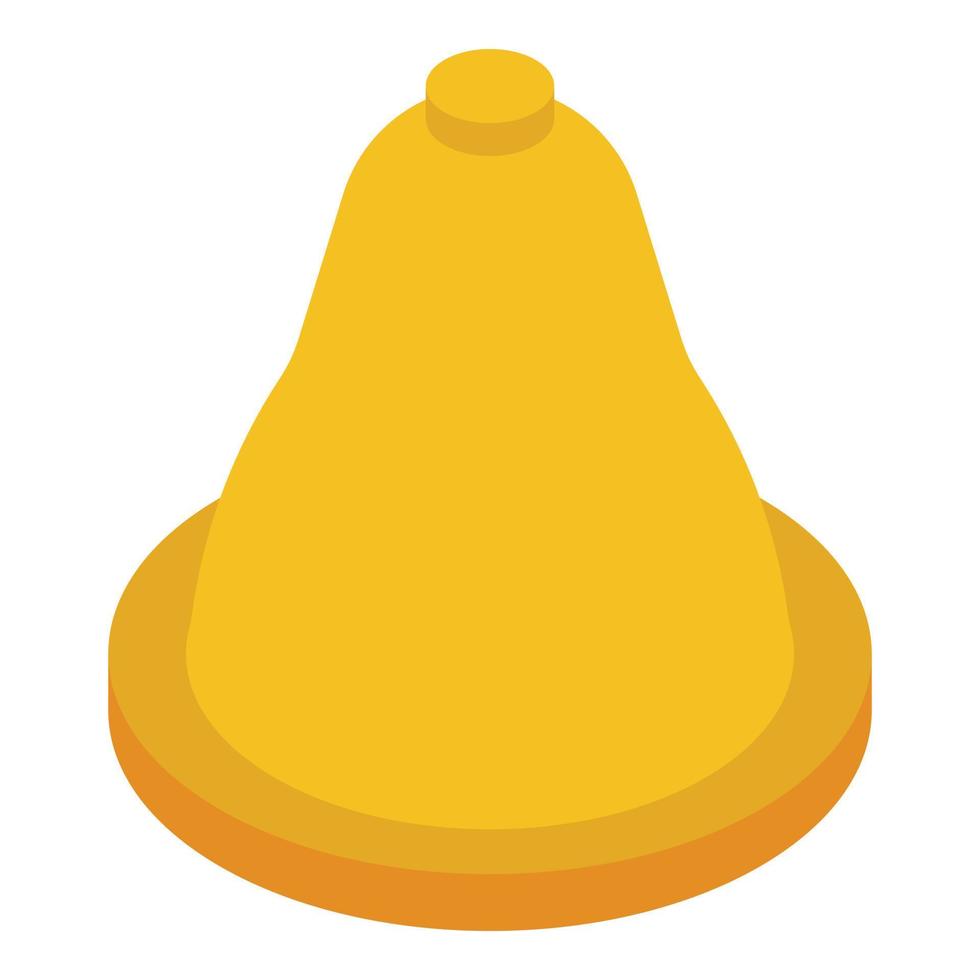 icono de campana de anillo de oro, estilo isométrico vector