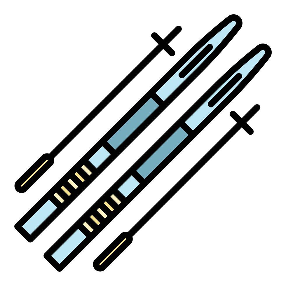 Biathlon equipment icon color outline vector