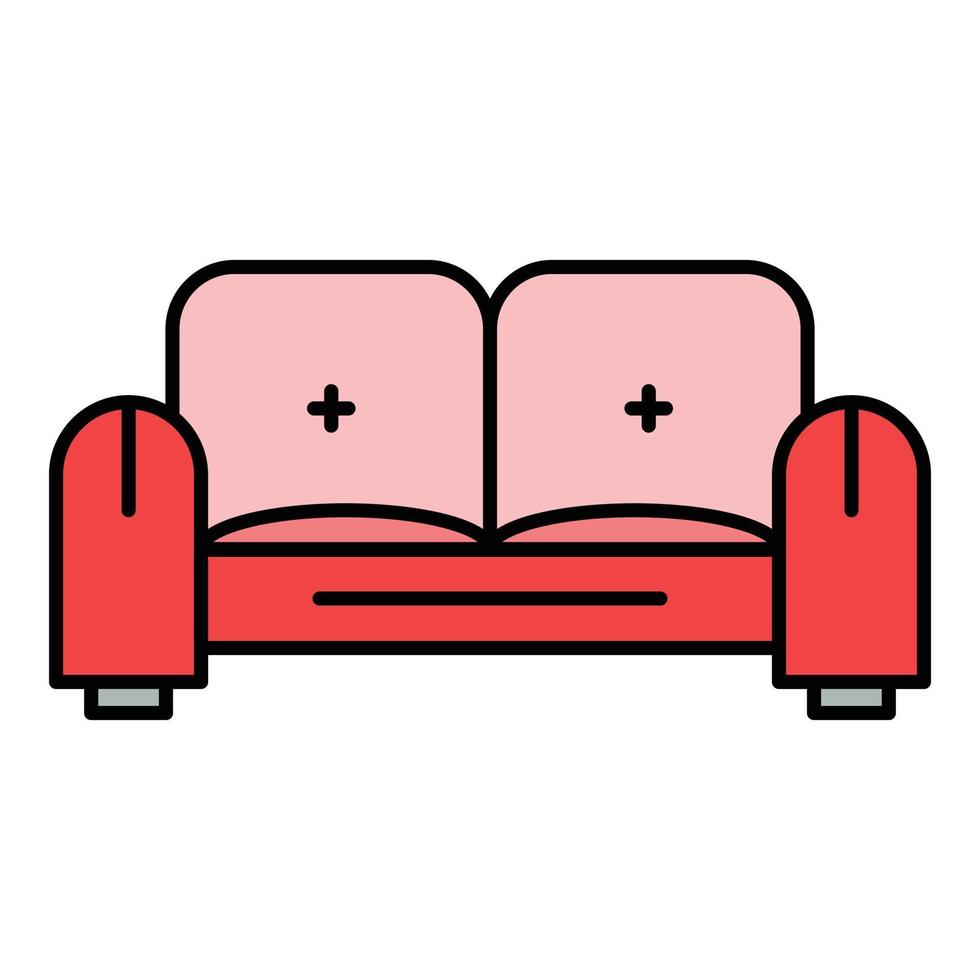 Sofa icon color outline vector