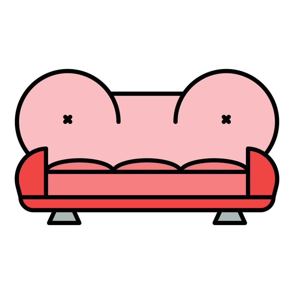 vector de contorno de color de icono de sofá de camello