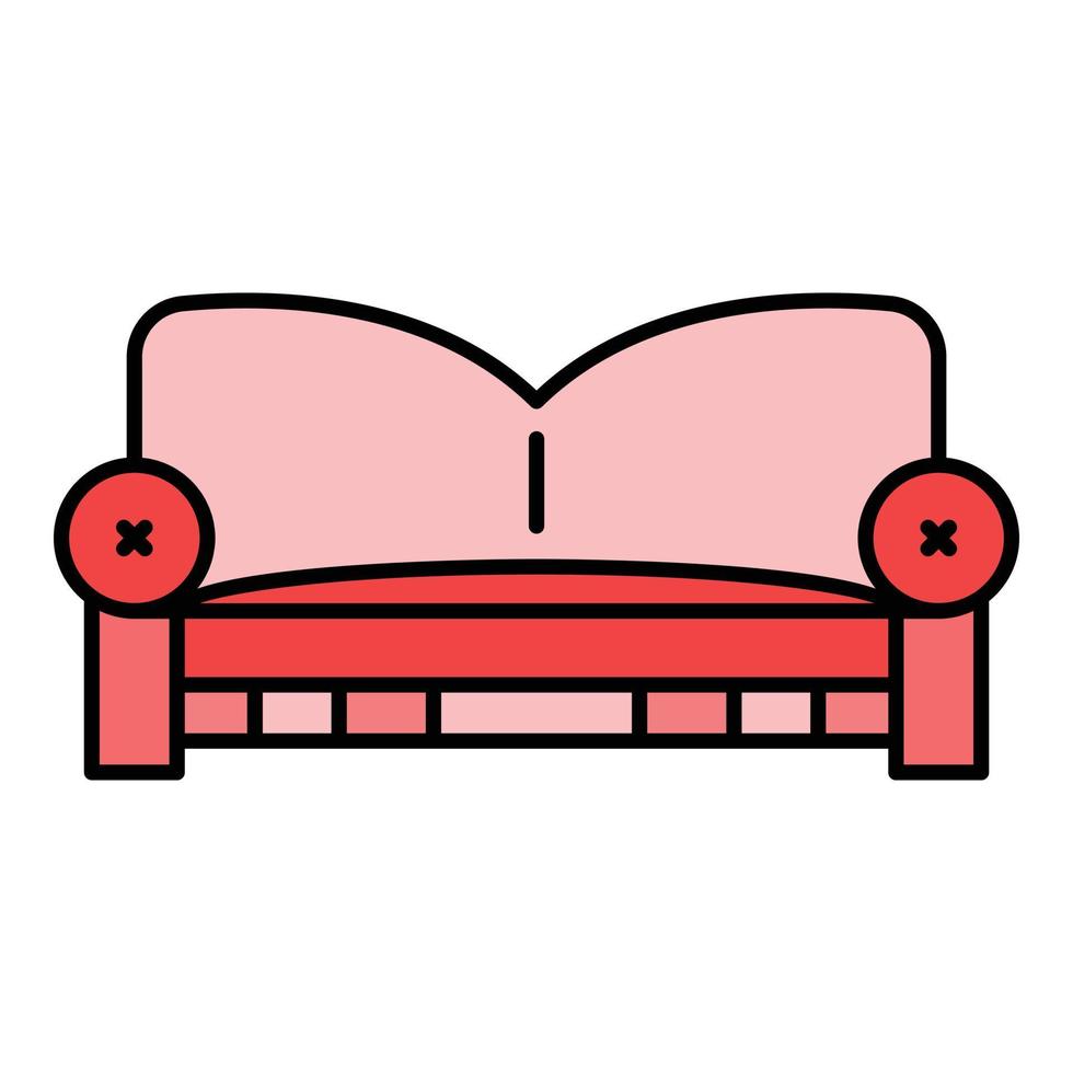 Pillow sofa icon color outline vector