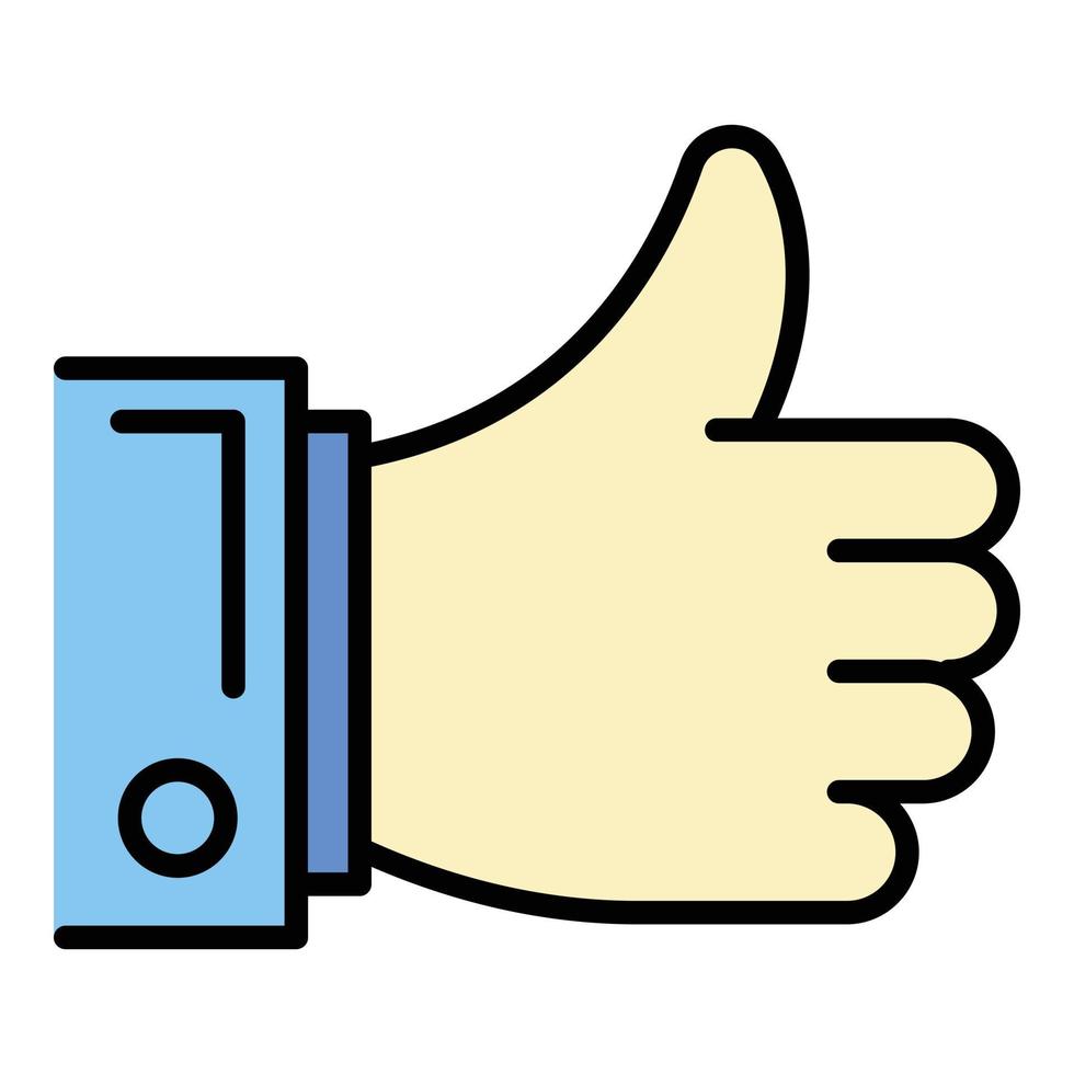 Thumb up icon color outline vector