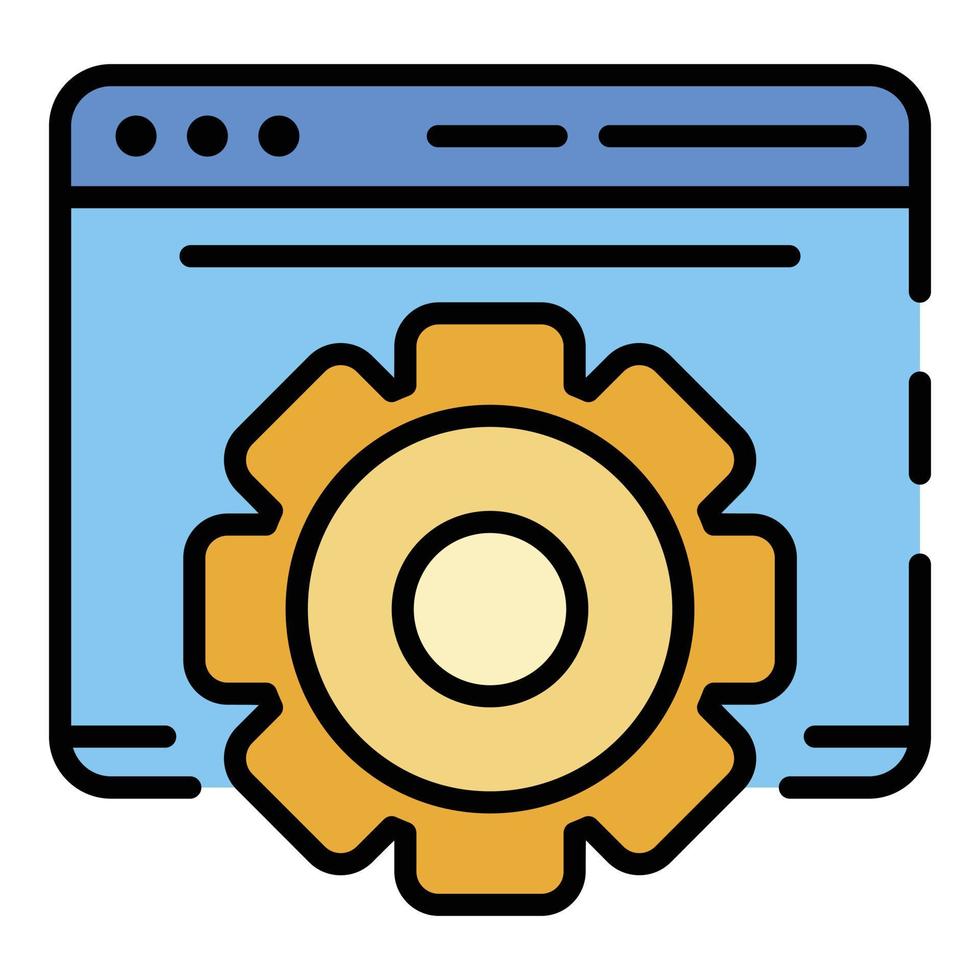 Gear site vlog icon color outline vector