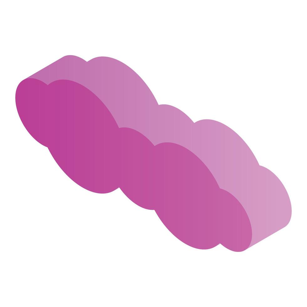 icono de nube rosa, estilo isométrico vector