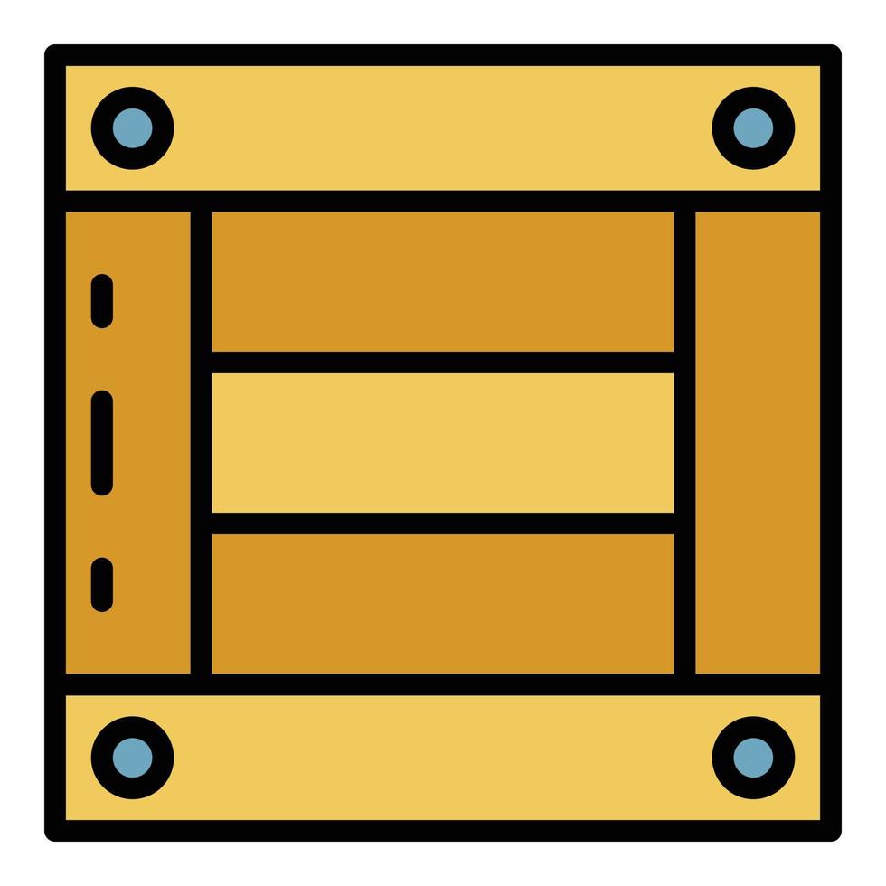 vector de esquema de color de icono de caja de exportación de madera