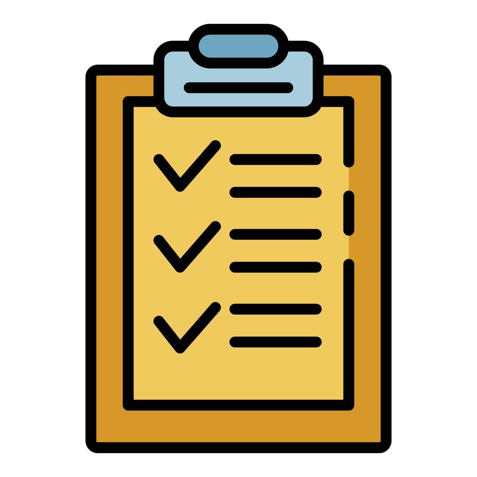 Export check sheet icon color outline vector