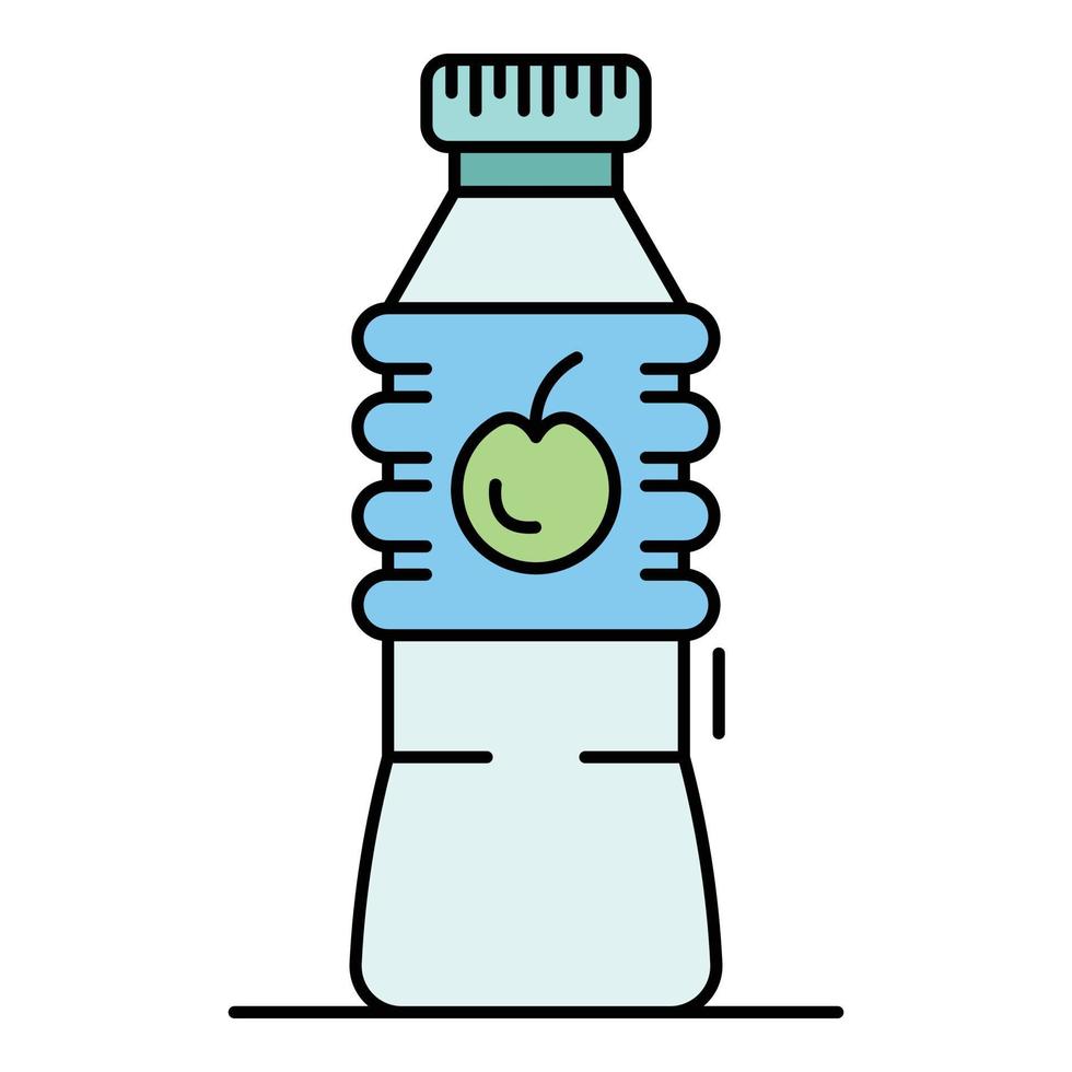 Plastic bottle apple vinegar icon color outline vector