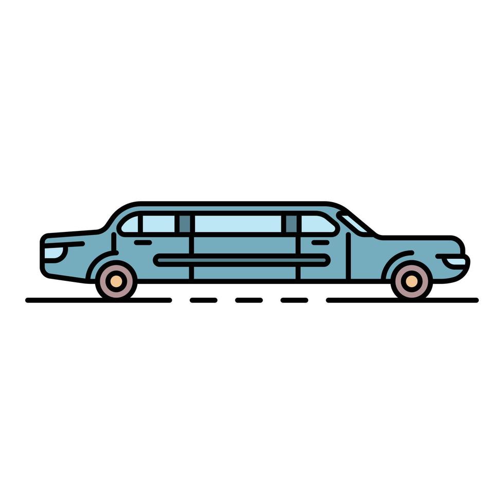 Limousine icon color outline vector