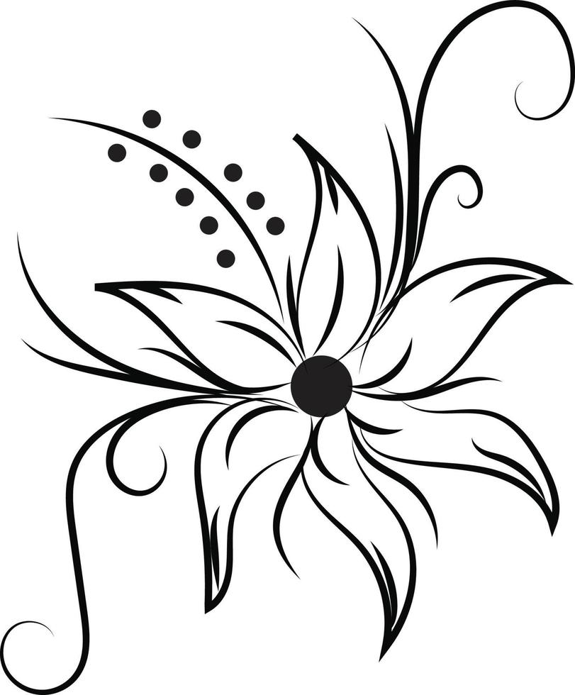 Floral line art vector