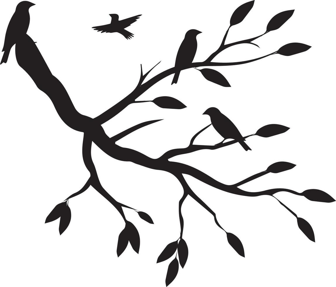 Free vector bird and tree art