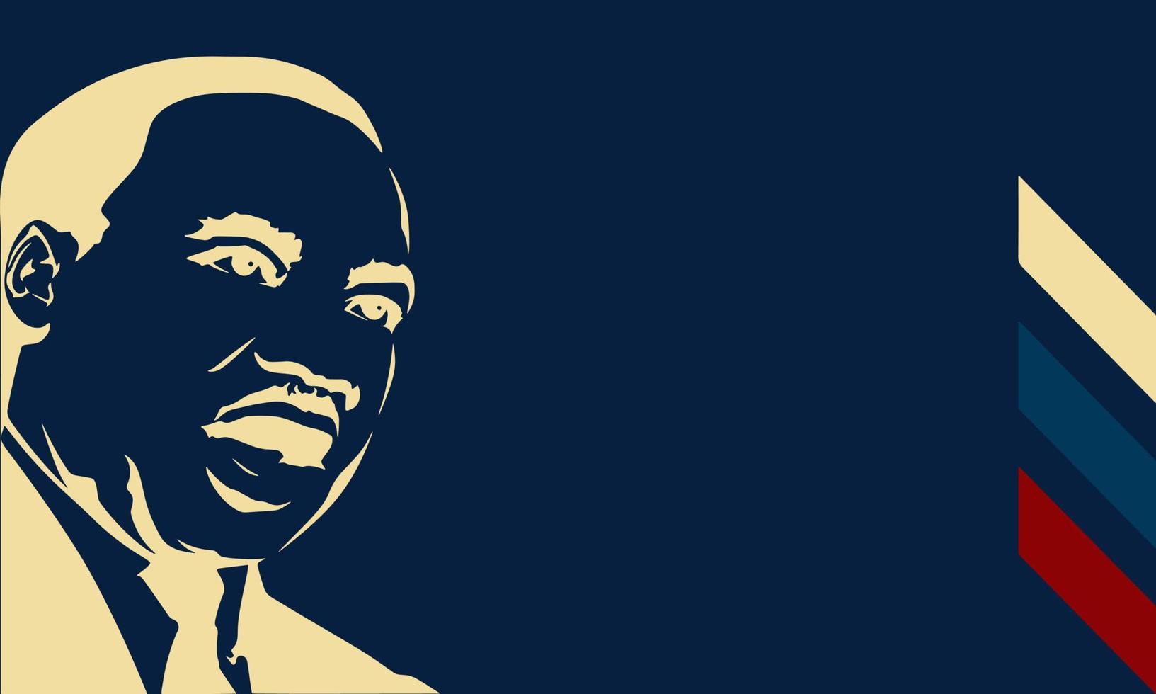 día de martin luther king jr fondo azul con cara de martin luther king. ilustración vectorial con lugar para el texto vector